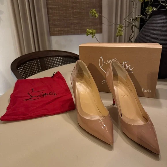 Christian Louboutin Pigalle 85 Patent Nude Pumps - Size 41.5EU, 11.5US - Picture 2 of 6